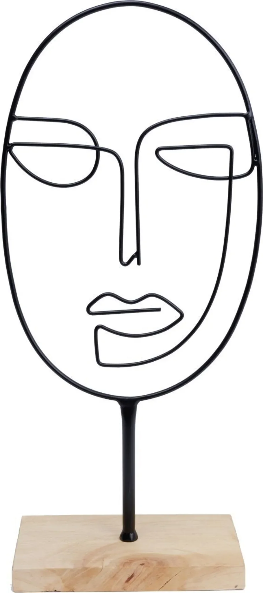 Deko-Gesicht rund – Metall, Schwarz