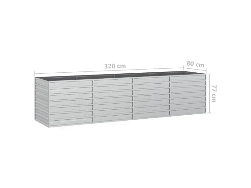 FURNICATO Garten Hochbeet 320 x 80 x 77 cm verzinkter Stahl rostfrei