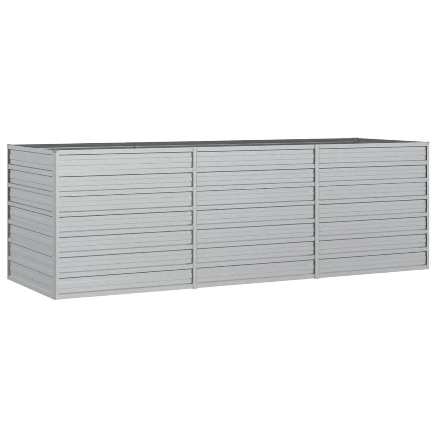 FURNICATO Garten Hochbeet 240 x 80 x 77 cm verzinkter Stahl silber