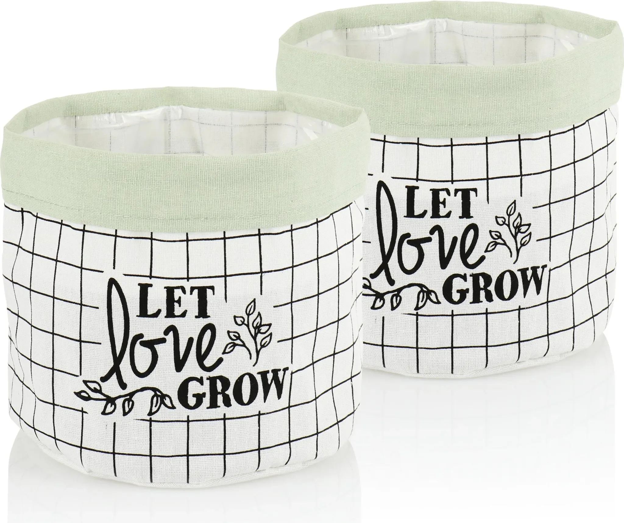 Stoffkorb rund – Aufbewahrungsbox & Übertopf, 2er-Set