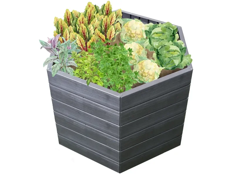 Garantia Hochbeet Ergo L 75 Wood 110 cm rund 75 cm hoch 3D Wood Decor