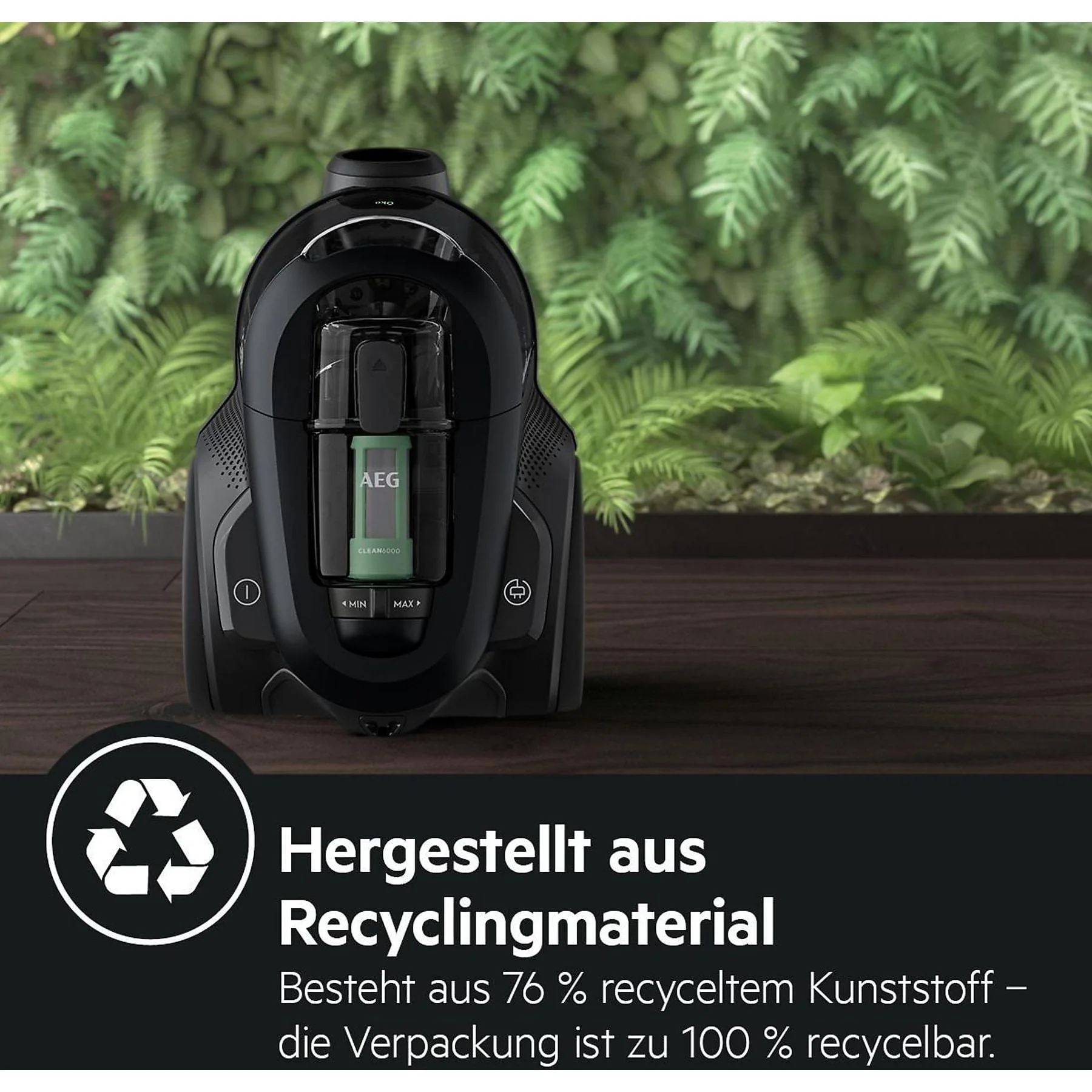 AEG AL 6 CI 2 ÖK Zylinder Staubsauger 550 Watt Black Recycled