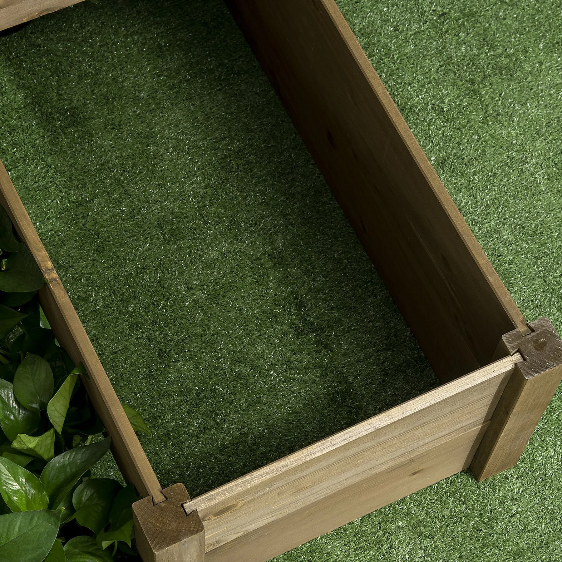 DECOME Aufbewahrungsbox Tannenholz wetterfest Gartenbox Gelb
