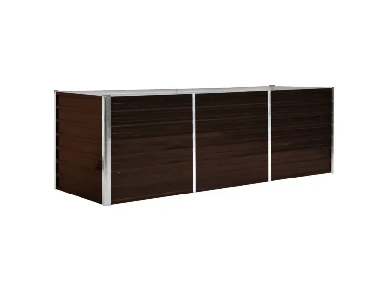 FURNICATO Hochbeet Garten verzinkter Stahl 240x80x77 cm Braun