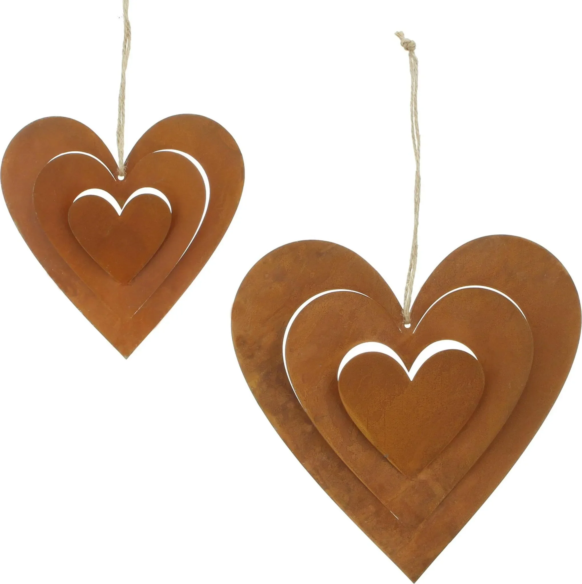 Deko-Hänger Herz „Rostliebe“ – 2er-Set