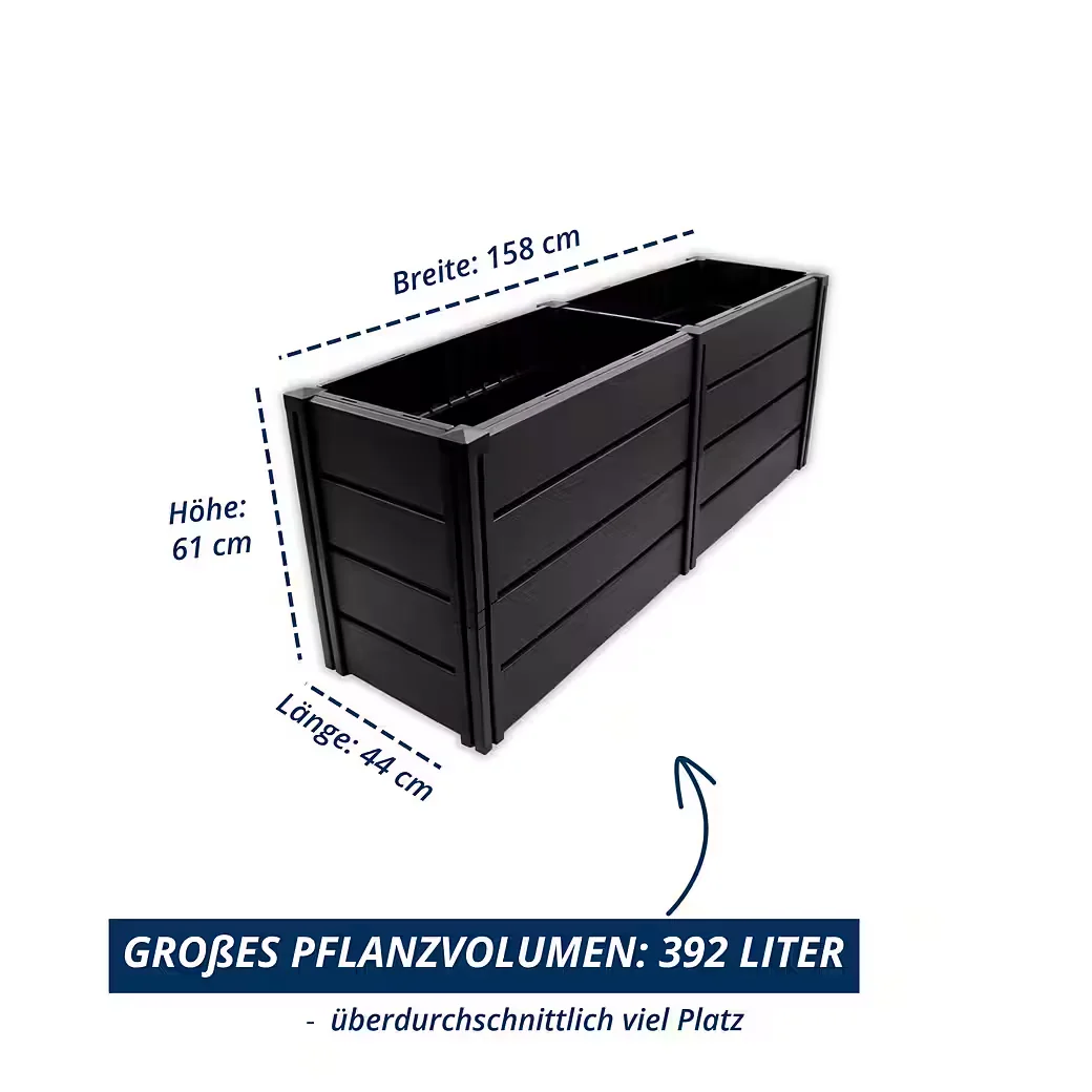 Demeter Hochbeet XL schmal Pflanzbeet für Garten