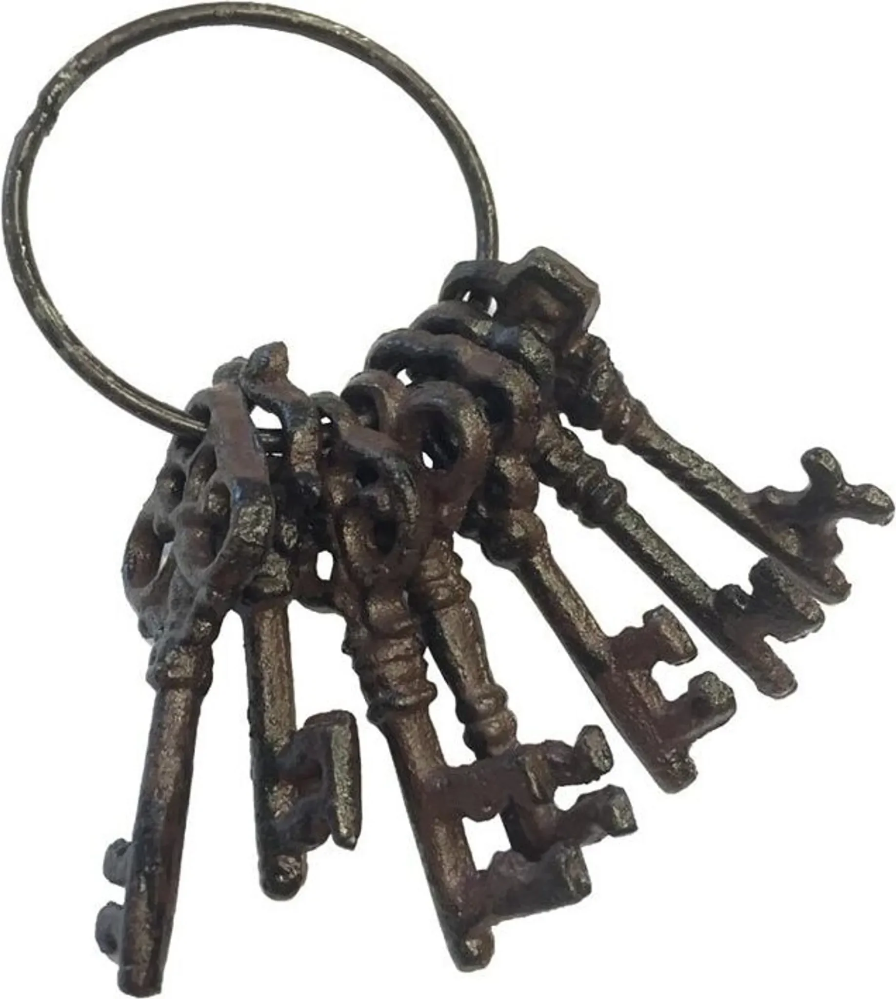 Deko-Schlüsselbund „Nostalgie“ – 7 Schlüssel, Antik-Braun