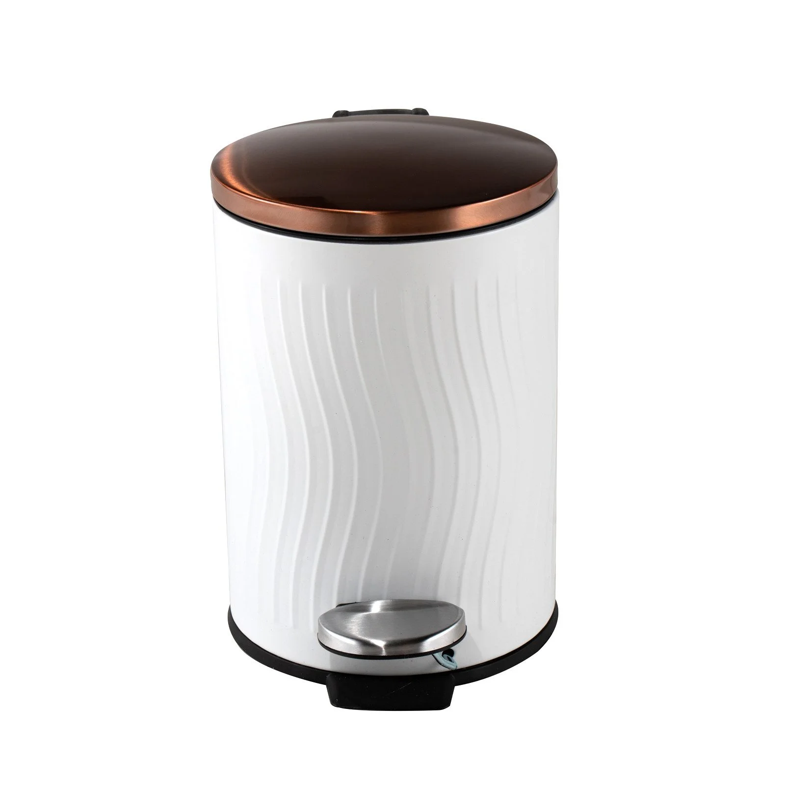 Kosmetikeimer JANNIK 3 Liter – Weiß mit Kupferdeckel