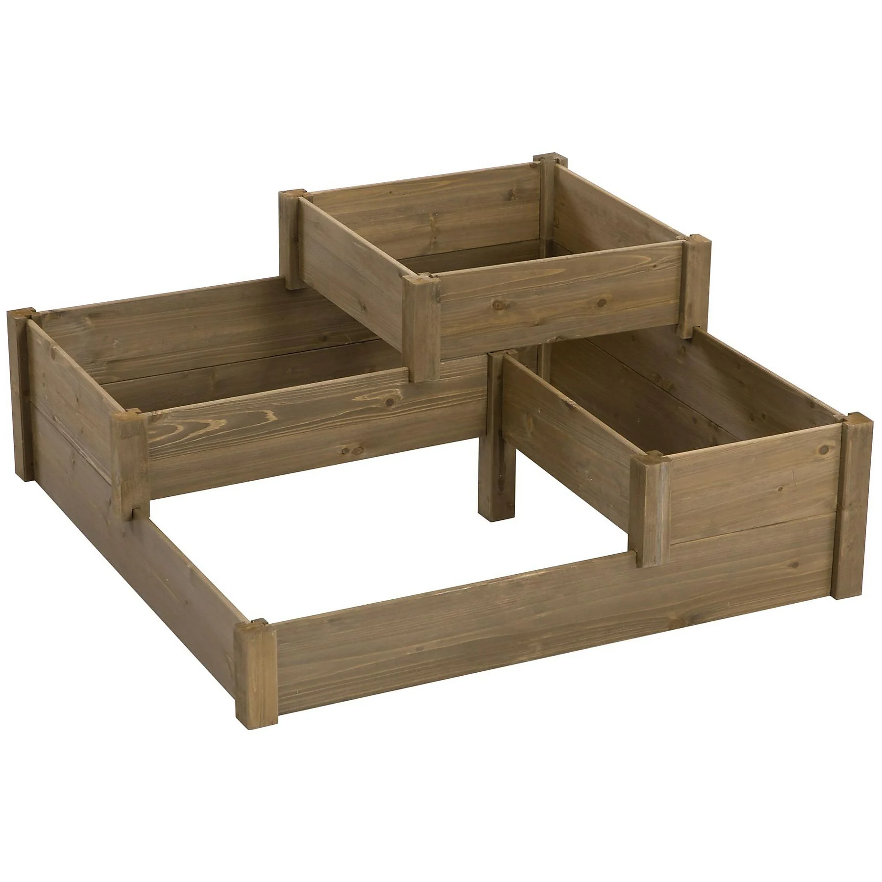 DECOME Aufbewahrungsbox Tannenholz wetterfest Gartenbox Gelb