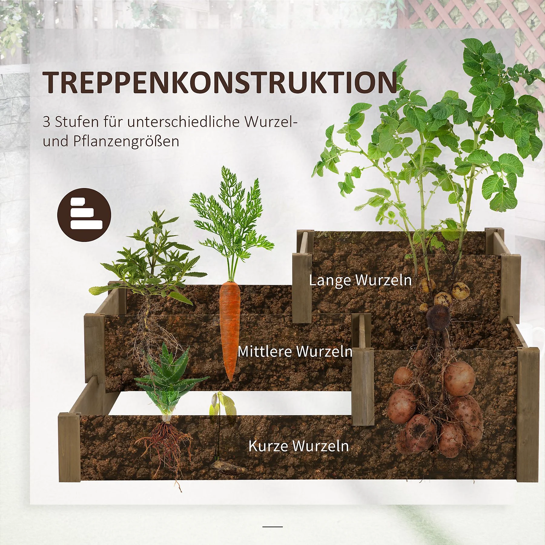 DECOME Aufbewahrungsbox Tannenholz wetterfest Gartenbox Gelb