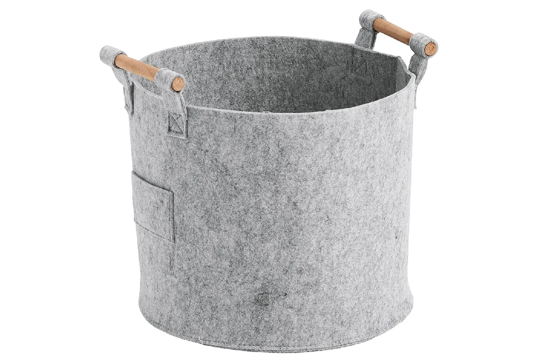 Filz-Aufbewahrungsbox rund – hellgrau, Ø 31 × 28 cm