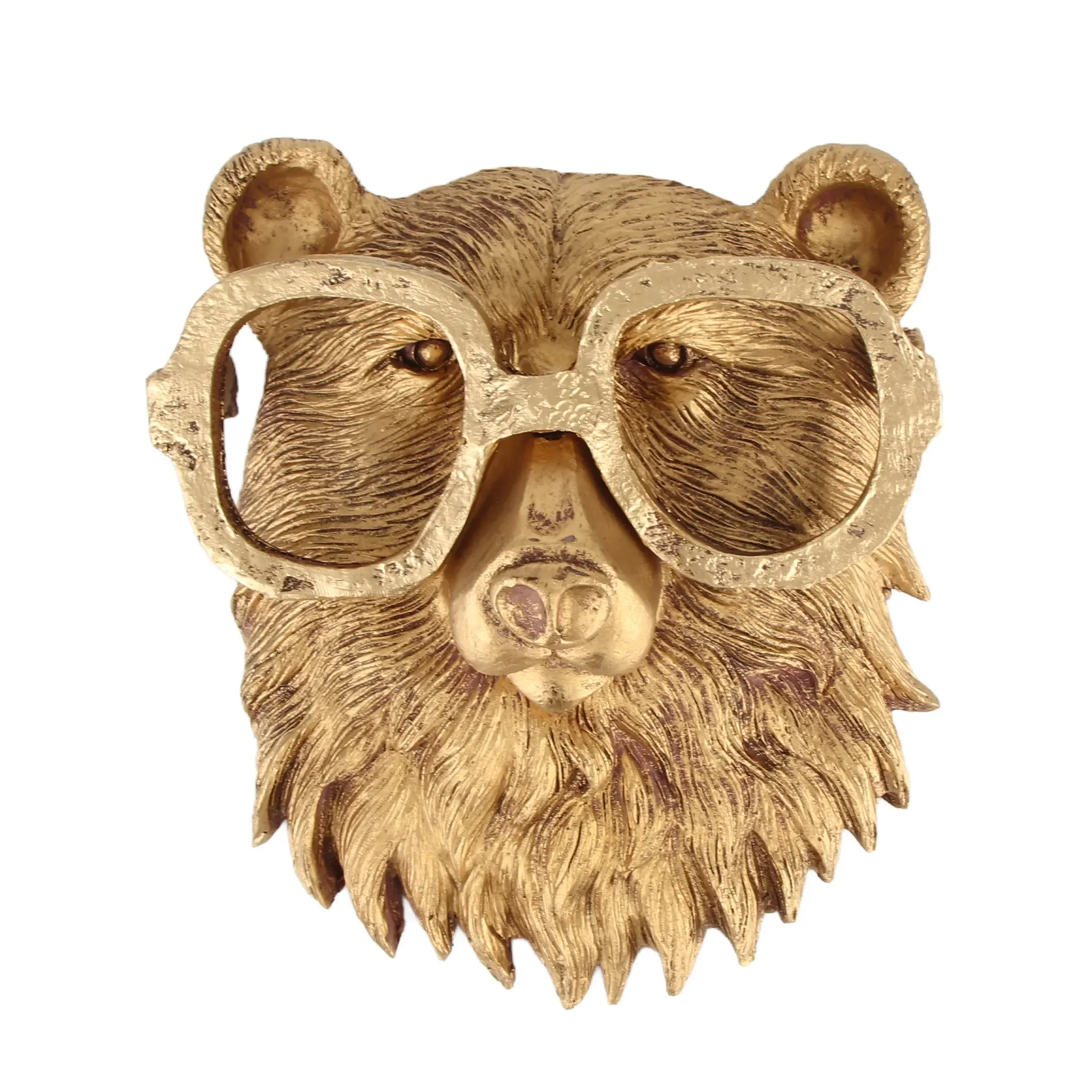 Tier-Hängeskulptur „Hase“ – Kunstharz, bronziert