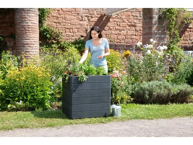 Garantia Hochbeet Ergo Quadro M75 60x80x75 cm 3D Stone Decor Garten