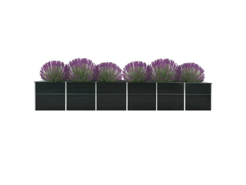 FURNICATO Garten Hochbeet 480 x 80 x 77 cm verzinkter Stahl anthrazit